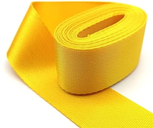 WEOKDFHA sadelgjord 2 meter 32 mm rem nylon sadelgjord ryggsäck band syväska bälte tillbehör (gul)