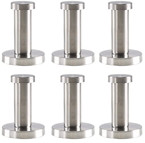 COEWUR 6 Piezas Ganchos de Pared Ropa Colgadores de Puerta Percha de Baño Colgador Toalla Baño Ganchos de Acero Inoxidable para Toalla Abrigo Albornoz con Tornillos Anclas