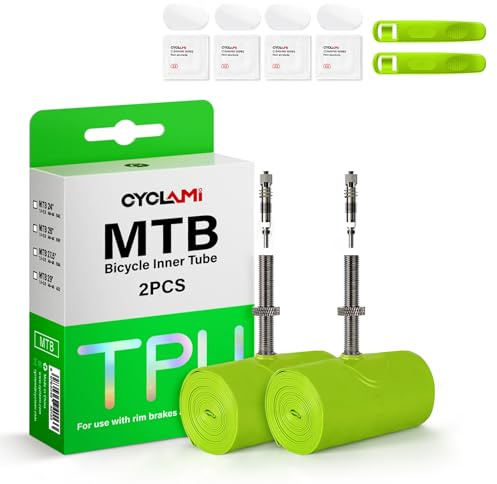 1/2 PCS TPU Bike Inner Tube with Removable Valve Core,MTB Bicycle Tire 26 /27.5''/29''Compatible with 1.9/2.0/2.1/2.2/2.3/2.4/2.5,Presta Valve 45mm for Mountain Bike (2P-MTB29'')