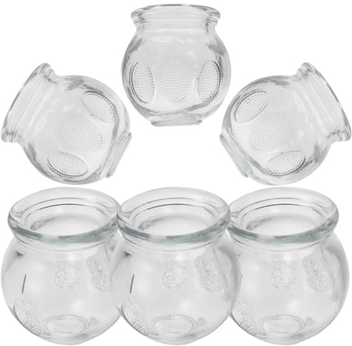 Operitacx Lot 6 Pièces Ventouses Thérapeutiques en Verre Épaisses, Forte Succion, Taille N°1, Matériel Médecine Chinoise, Massage Relaxation Musculaire à Domicile, Soin Dos et Cou