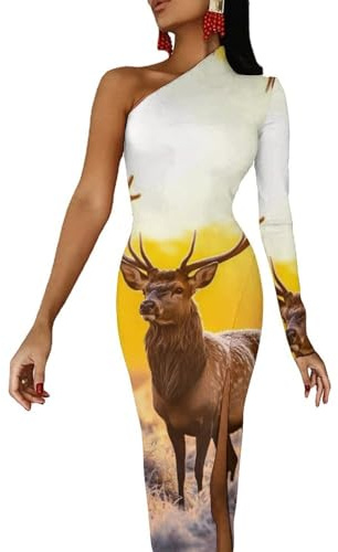 Vestidos de invierno con hombros descubiertos para mujer, vestido largo de media manga con abertura, vestido de cóctel, Estilo:, XS