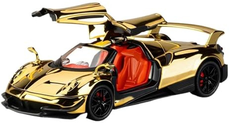 TQBODWX Auto In Miniatura 1 24 Per La Pagani Huayra BC Supercar Modello Di Auto Tema Esposizione Ragazzi Hobby Collezione Giocattolo(Oro)