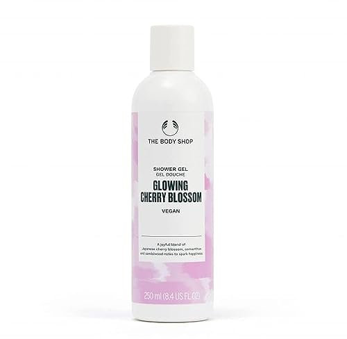 The Body Shop Glowing Cherry Blossom Shower Gel, Vegan and Certified Product, 92% Natural Ingredients, Floral Fragrance, Recycled Plastic Bottle, 250 ml