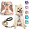 BEAUTYZOO Hundegeschirr und Leine, weiches Netzgewebe, reflektierend, für extra kleine, mittelgroße Welpen und Katzen, kariert, für XS, S, Beige