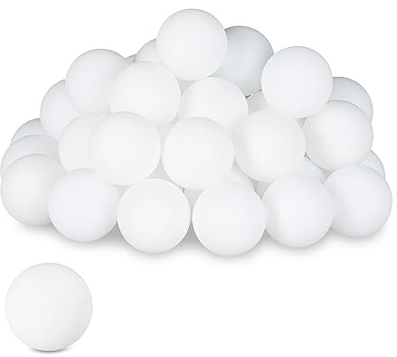 Relaxdays Palline da Beer Pong, in Set da 144, Mini Balls Ping-Pong in Plastica, Senza Scritta, Diametro 40 mm, Bianco