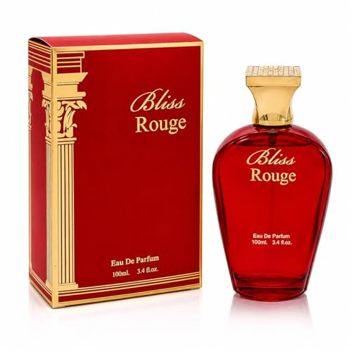 BLISS ROUGE Eau de Parfum 100ml - Luxury Long Lasting Cologne for Women with Saffron, Jasmine & Amberwood Notes Ladies Fragrance - Ideal Women's Perfume Gift - Feminine Ladies Spray For Evening Wear