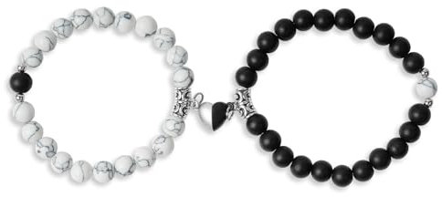 Aucuu Magnet Paare Armbänder, Matching Armbänder für Paare, Passende Kristalle Armbänder, Naturstein-Perlenarmband, Pärchen Armband Freundschaftsarmbänder, Geschenke für Paare Freund Freundin