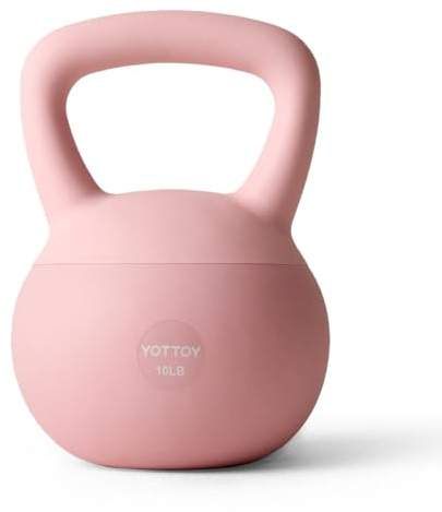 YOTTOY Soft Kettlebell,Kettlebell Anti-Slip Grip Weight for Home Workouts, Kettlebells Set Strength and Safety Guaranteed (Pink, 10 LB)