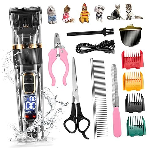 Milisten 1 Satz Tierhaarschneider-Set Haarschneidemaschinen für Haustiere Hundeschermaschinen für die Fellpflege led car Display haustierpflege-Set Trimmer Katzenschermaschine Hundepflege