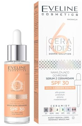 Eveline Cosmetics Feuchtigkeitsspendendes Schutzserum mit Ceramiden und SPF 30 - Tiefe Hydratation und Sonnenschutz für alle Hauttypen
