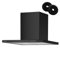 KKT KOLBE Dunstabzugshaube 60 cm | Wandhaube | Umluft Abluft | schwarz | Druckknopf Bedienung | LED-Beleuchtung | inkl. Aktivkohlefilter | DELTA6015STC