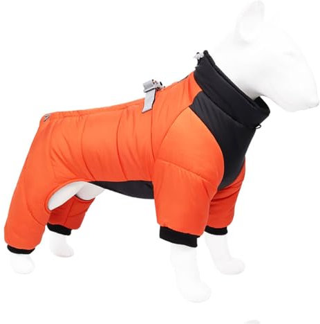 Hunde-Wintermantel mit Geschirr, wasserdichte Fleece-Baumwolljacke für kleine, mittelgroße und große Hunde, warmes Haustierkostüm für kaltes Wetter