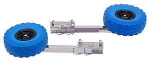 MccoMMon Ruedas para botes inflables, ruedas traseras de acero inoxidable, 25 cm de diámetro, ruedas de transporte, hasta 150 kg, para botes inflables, remolques, deportes acuáticos