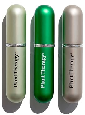 Plant Therapy Essential Oils Aromatherapy Nasal Inhaler Multi-Color Sticks, 3-Pack Personal, Portable, Aluminum & Glass Inhalers with Cotton Wicks - Joyful Aromatherapy Anywhere!