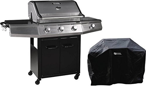 Habitat et Jardin Barbacoa a Gas Bingo 4-4 quemadores (1 Lateral) - 14kW + Funda de protección - Negro