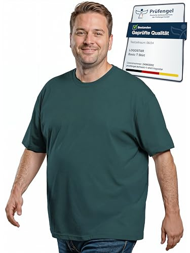 Logostar Basic - Maglietta a maniche corte, basica, taglie forti fino alla 15XL verde foresta XXXXXXXXL