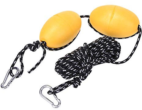 Kajak Boje Kajak Kanu Boot Leine Seil mit Eva Boje Kajak Schwimmender Ball für Marineboot/Yacht/Schlauchboot/Motorboot/Segelboot(Doppelkugel weiß schwarz Seil)