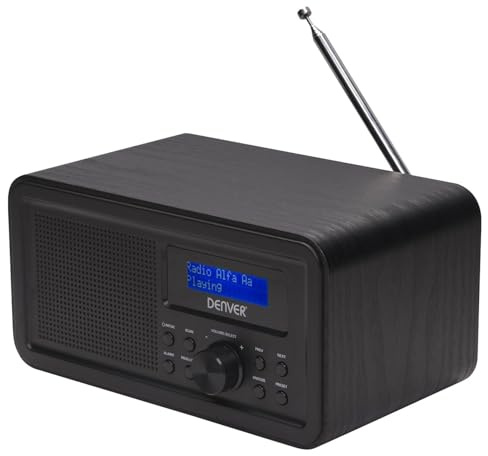 Denver DAB-30 DAB-radio med FM-mottagare och väckarklocksfunktion, svart