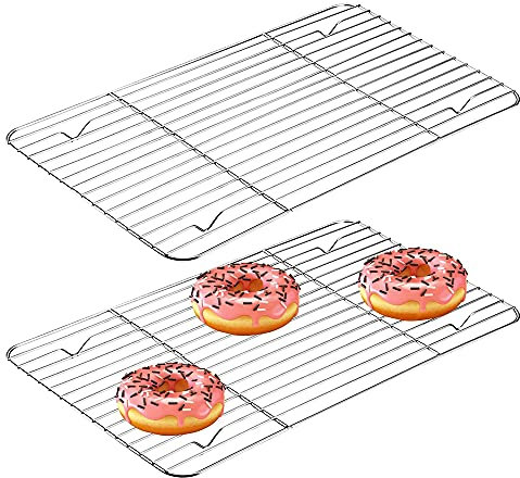2 Pièces Grille Cuisson Acier Inoxydable,Grille Refroidissement Grille Gâteau,Grille Refroidissement Griller,Peut Être Utilisé Dans Le Four,Le Lave Vaisselle,La Cuisson,Le Refroidissement