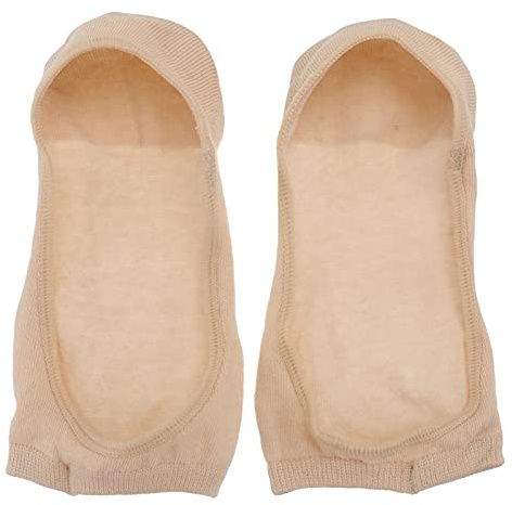 1 Paire Beige Femmes No Show Peep Toe Chaussette Sans Orteils Coton Non Doublures De Chaussures À Bout Chaussettes De Yoga Chaussettes