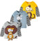 NautySaurs Boys Long Sleeve T Shirt Kids Cute Tshirts Girls Animal Graphic Tops Space Astronaut Black and White Stripes Undershirts (Set 3, 4 Years)