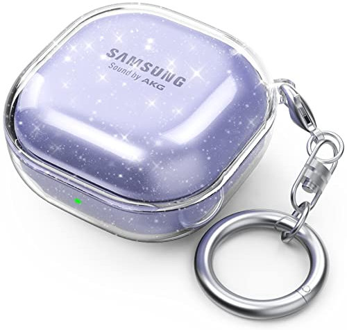 AHASTYLE Transparent Hülle für Samsung Galaxy Buds Live, Galaxy Buds Pro, Galaxy Buds 2, Galaxy Buds 2 Pro, TPU Schutz Case Tragetasche für Galaxy Buds Live, Buds Pro, Buds 2, Buds 2 Pro (Funkeln)