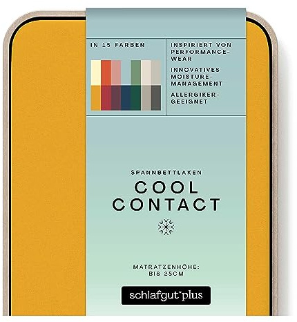 schlafgut Cool Contact Microfaser Spannbettlaken bis 160x200cm, Yellow Deep kühlend kalt