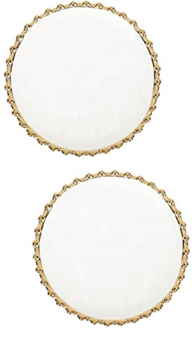 UPKOCH 2Pcs Ceramic Round Breakfast Plates Nordic Style Snack Dishes White Porcelain Serving Plates for Family Meals Restaurant Use 5.7 Inch Diameter