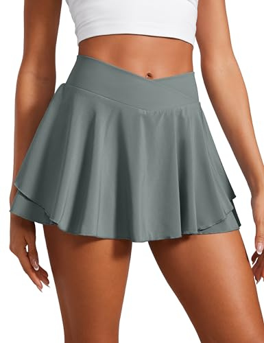 CRZ Yoga Feathery-fit Soft Ruffle Layered Skirts 13, Rs110 Jupe Femme (Lot de 1)
