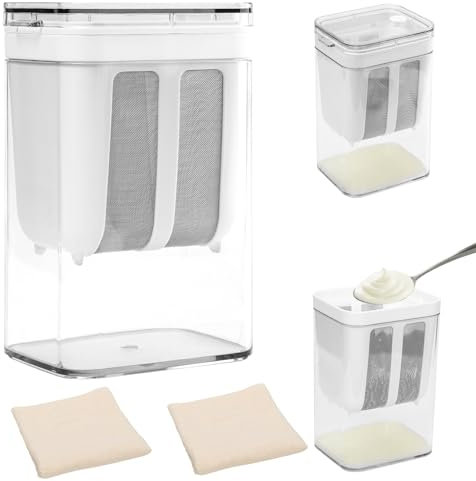 Yogurt Strainer, 500ml Yogurt Maker Strainer & Cheese Cloth Reusable Greek Yogurt Strainer Yogurt Filter Multipurpose Filter Maker Kitchen Tool for Yogurt Juice Tea Nut Milk