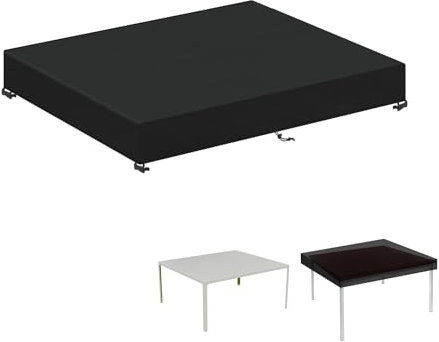 LAMUNI Housse de Table de Jardin Rectangulaire Housse Imperméable pour Mobilier de Jardin, Anti-UV Couverture de Table Basse Extérieur Housse de Protection Bâche de Table, 120x80x15cm