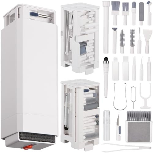 Juego de Limpieza 32 en 1 para teléfono móvil con Cepillo, Accesorios de Limpieza multifuncionales para la Limpieza de Productos electrónicos como Airpods, teclados, portátiles (Blanco)