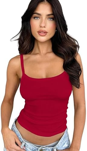 Sukiglam Canotta Donna Estiva Senza Maniche con Scollo U Canotte a Costine Sexy Tank Top Senza Schienale Basic Slim Fit Maglietta Sportiva Casual Canottiera Corto Elasticità Blusa Shirt