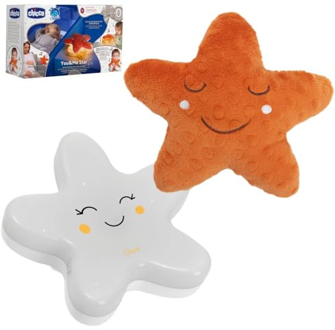 Chicco Veilleuse évolutive bebé You&Me Star, Veilleuse pour Enfants, 20 minutes de Musique et de Sons Blancs, 20 à 30 minutes de Lumière Chaude, Peluche en Forme d'étoile, Lavable en Machine
