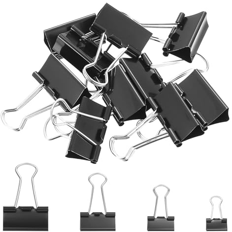 170 Pz Fermagli Bulldog, Clip Fermacarte Fermagli Pieghevoli Forniture, Clip per Raccoglitori, Graffette Ufficio, Pinces à Documents, Pinces à Papier per Ufficio Appunti Carta, 15/19/25/32 mm