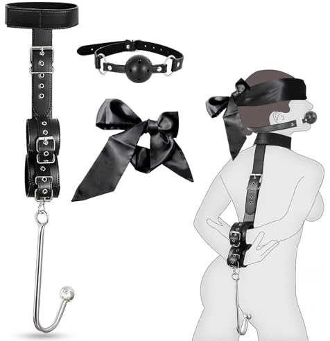 WHL Sex Toys Bondage Kit, Manette per Coppia, Benda, Ball Gag, Plug Anale, Sexishop Sexytoysys Donna Coppia, giochi erotiici coppie