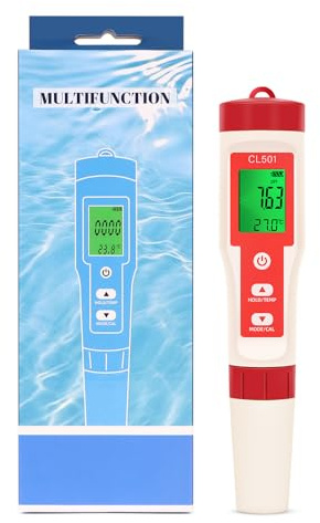 7JI Medidor de pH y Cloro Digital Piscinas, Analizador de Cloro 5 en 1