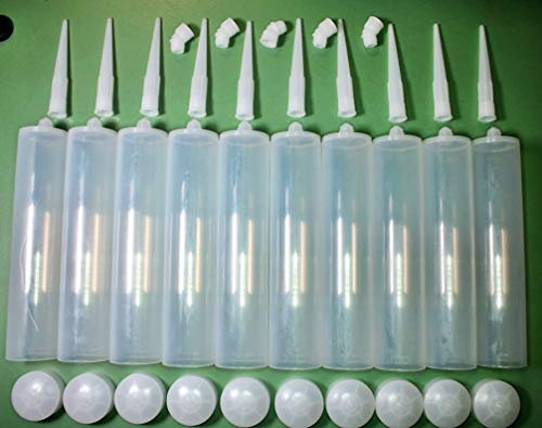 10 leere Kartuschen mit 10 Spitzen, 10 Kolben und 5 Winkel