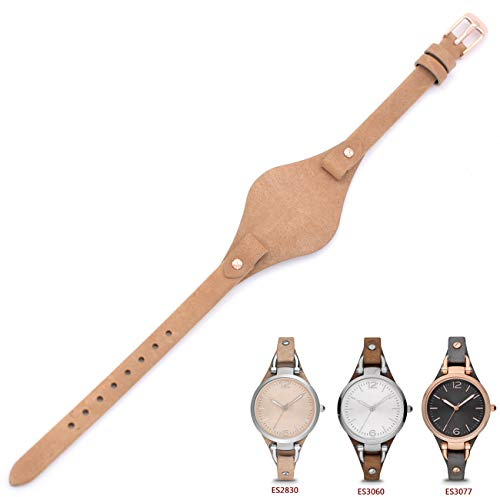 Uhrenarmband aus echtem Leder, 8 mm, Ersatz für Fossil ES3148, ES4119, ES4176, ES3262, ES3077, Beige