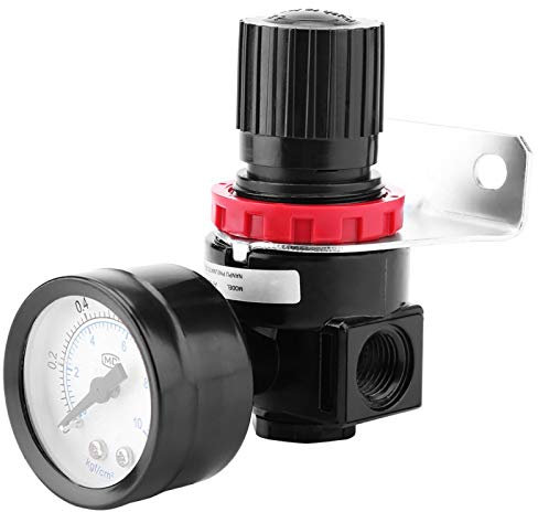 Tyenaza Regulador de Presión, Compresor de Aire, 1/4 Pulgadas AR2000 0-140 PSI Ajustable, Válvula Reductora con Manómetro Sistemas de Aire Comprimido