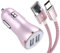 NWNK13 Fast Car Charger for Google Pixel 7 / 7A / 6A / 6/6 Pro / 8 / 8Pro / 8a Mobile Phone in Car Charger 2 Port USB Adapter Fast Charging 4.8A with 1mt Type C USB Cable Lead Wire for Pixel 7Pro
