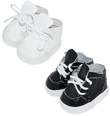 niannyyhouse Zapatos deportivos 20cm Muñeca de felpa rellena Kpop Accesorios de muñeca (blanco+negro)
