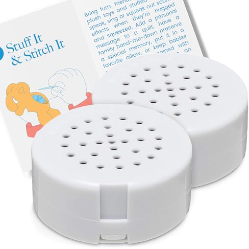 VOICEGIFT Mini-Me, 60-Second Multi-Message Audio Recorder for Plush Toys, Quilts, Pillow, Crafts, Playful Mini Voice Gift Inserts for Custom Sound Gifting & DIY Projects 2-Pack