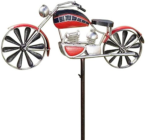Vintage Metal Wind Spinner - 2023 New Bike/Motorcycle Cat Garden Spinners Yard Ornaments - Metal Windmills Garden Stake Art Sculptures for Yard Garden Decor
