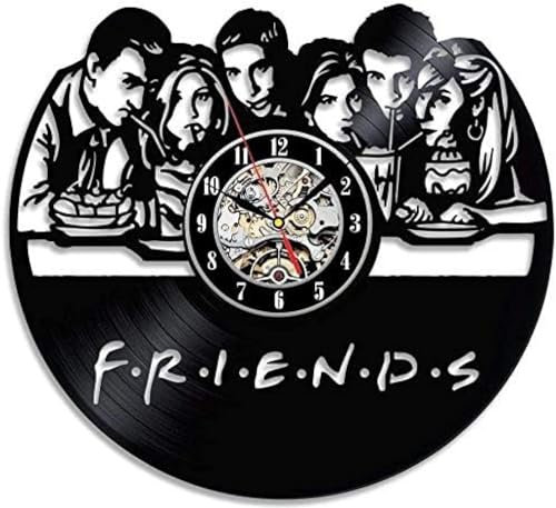 AGlitw Friends TV Series Horloge Murale en Vinyle Reloj Saat Grand réveil Duvar Saati avec LED