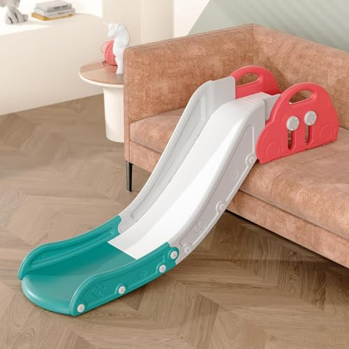 Kids Sofa Slide Climbing Slide for Bed Toys for Kids Playing Home Easy to Assemble The Lengthen Board Playset for Having Fun (Red + Green) (Red+Green)