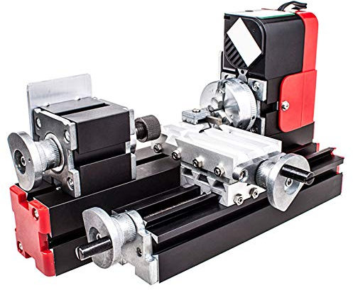 Mini máquina de torno, máquina de fresado de alta precisión de 12V para procesamiento de piezas de precisión en miniatura - Mini máquina de torno multifunción de metal con velocidad variable de 20000