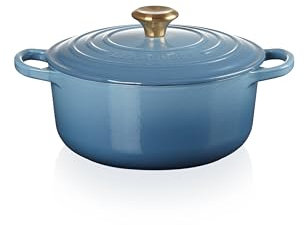 Le Creuset Cocotte rotonda Evolution in ghisa vetrificata con Coperchio, Ø 20 cm, Chambray, 21177204344441