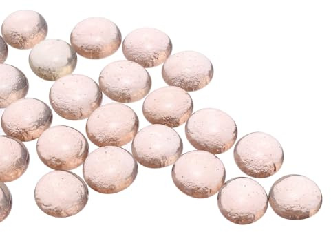 MECCANIXITY Glass Beads, Flat Glass Gemstone Pink 0.22lbs (0.47-0.87) Glass Marbles Pebbles for Vase Fillers Aquarium Decor DIY Craft