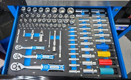 Stahl-Faust Werkzeugeinlage Modul mit Steckschlüssel Knarren Satz Nüsse